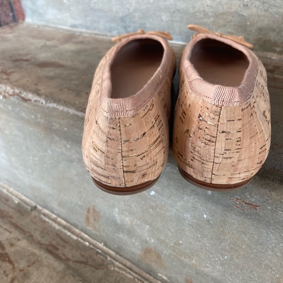 Talbots Pamela Cork Ballet Flats with Metallic Gold Toe Cap - Picture 7 of 8